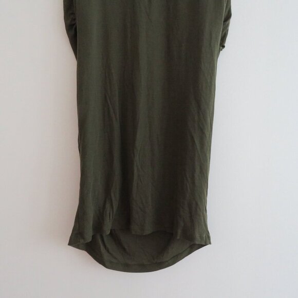 BARBARA BUI 100% Lyocell Draped Ruched Stretch Dress in Khaki Green - Size L - Picture 8 of 13